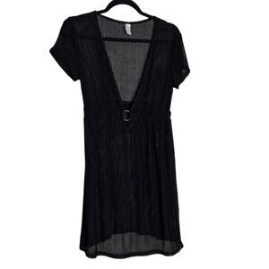 Tropical Escape Black Swim Cover Size S